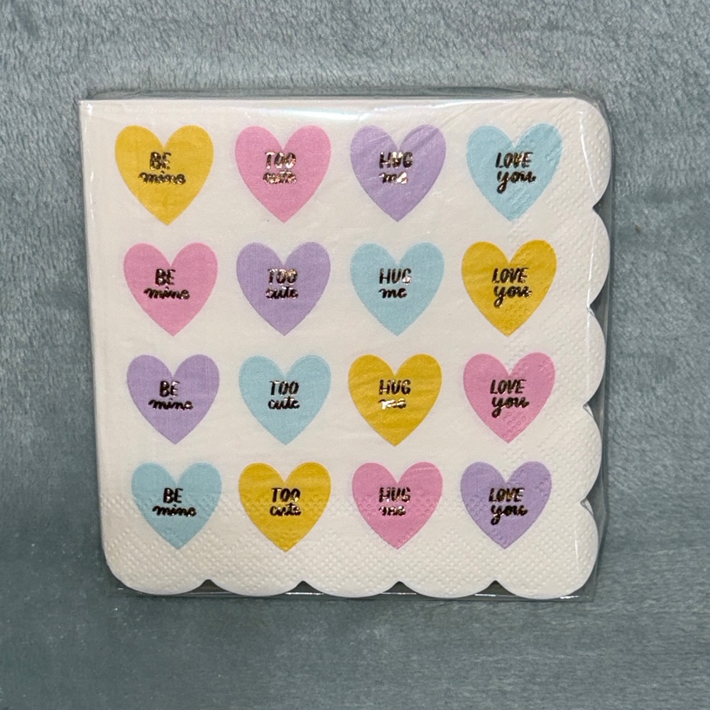 My Mind’s Eye Heart Patterned Napkins with Cute Messages